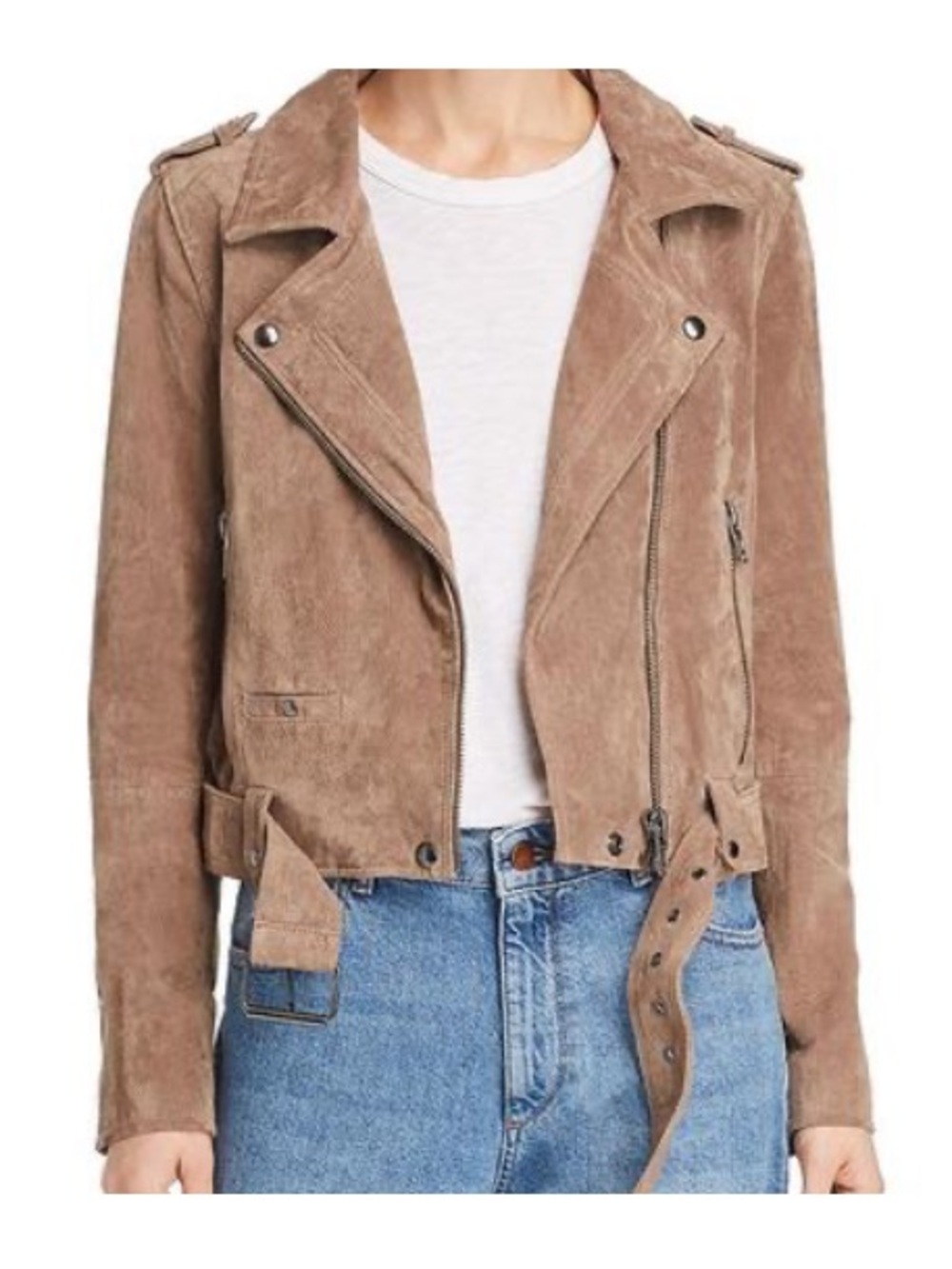 Blanknyc suede jacket in coffee bean